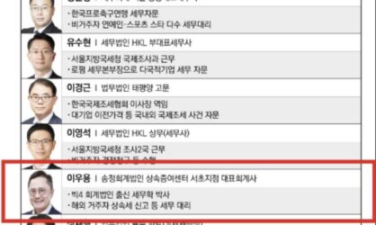 [명단]국제조세·비거주자 세금 전문가는?